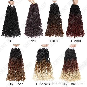 Gypsy Synthetic locs CrochetHair 18'' Ombre Synthetic Braiding Hair Wavy Dreadlocks Crochet Braids Curly Wavy Crochet Braid